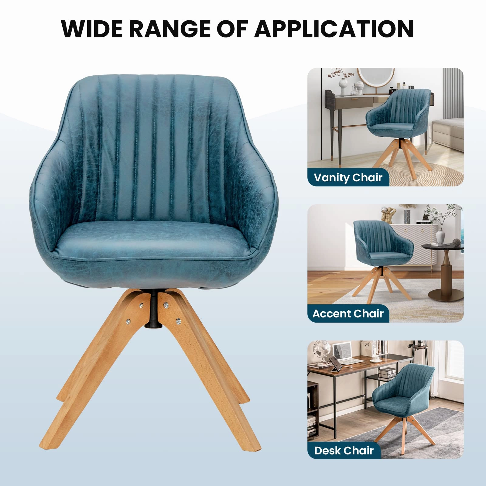 Giantex Swivel Accent Chair for Desk - Set of 2 Armchair Without Wheel