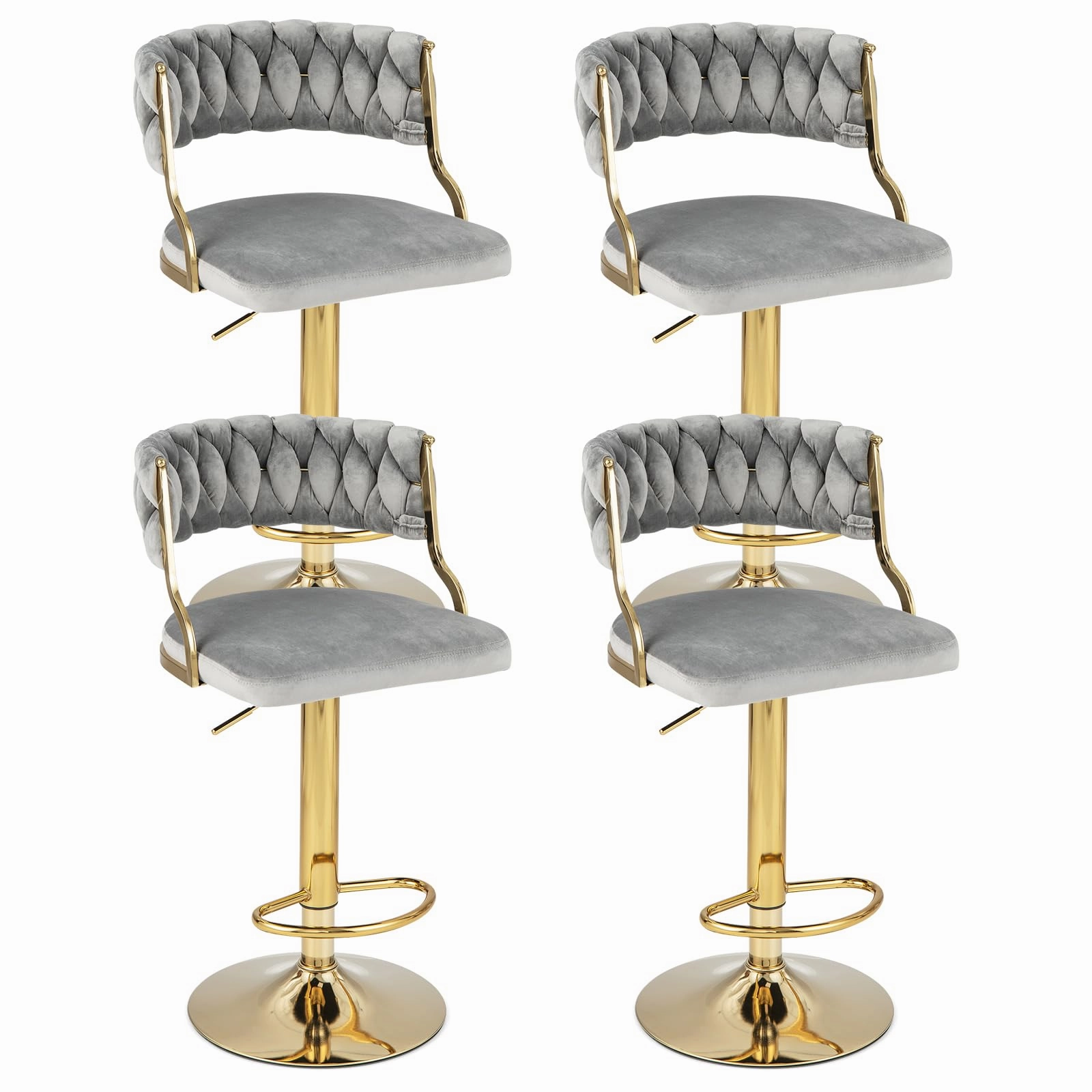 Giantex Swivel Adjustable Height Bar Stools Set of 2