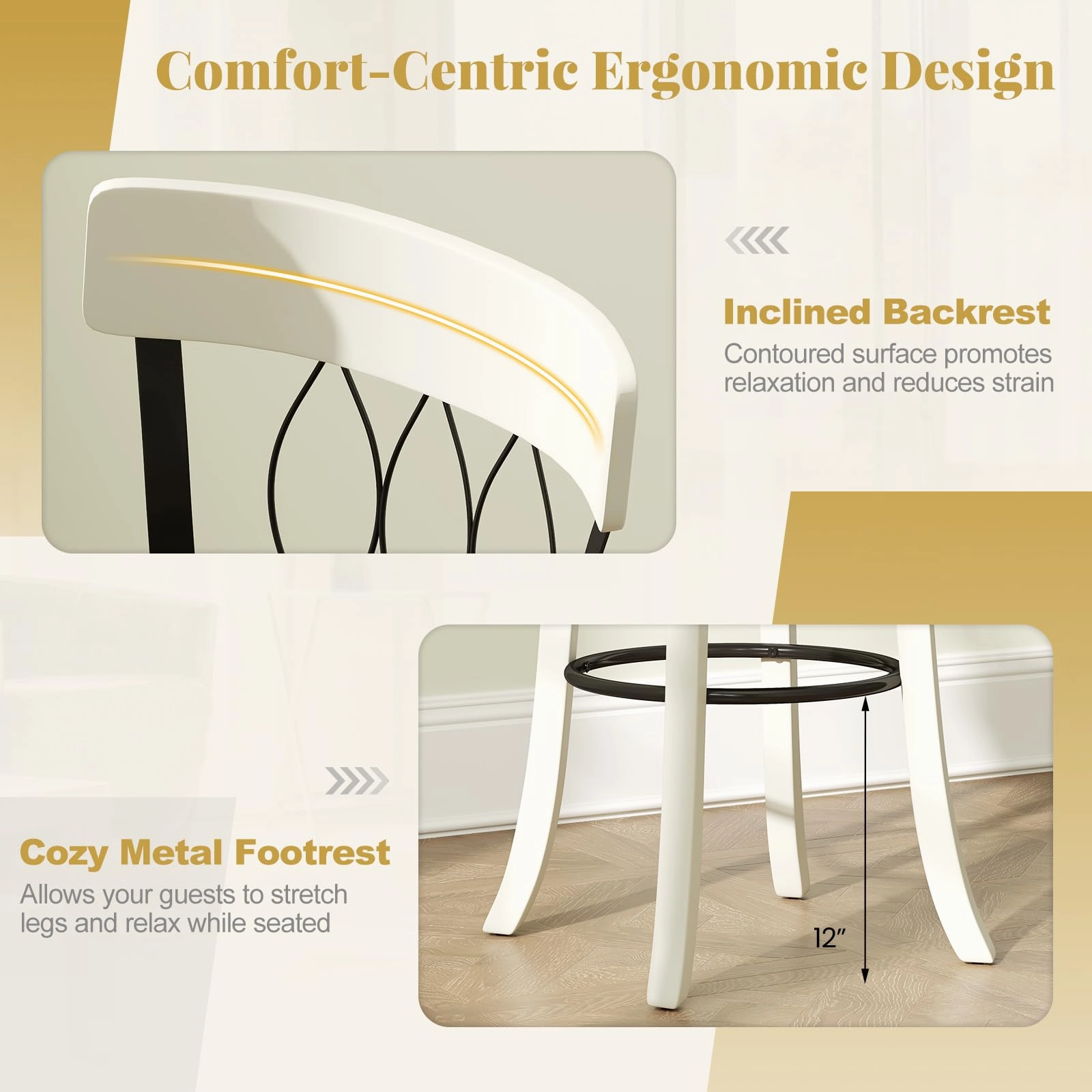Giantex Swivel Bar Height Bar Chairs with Footrest