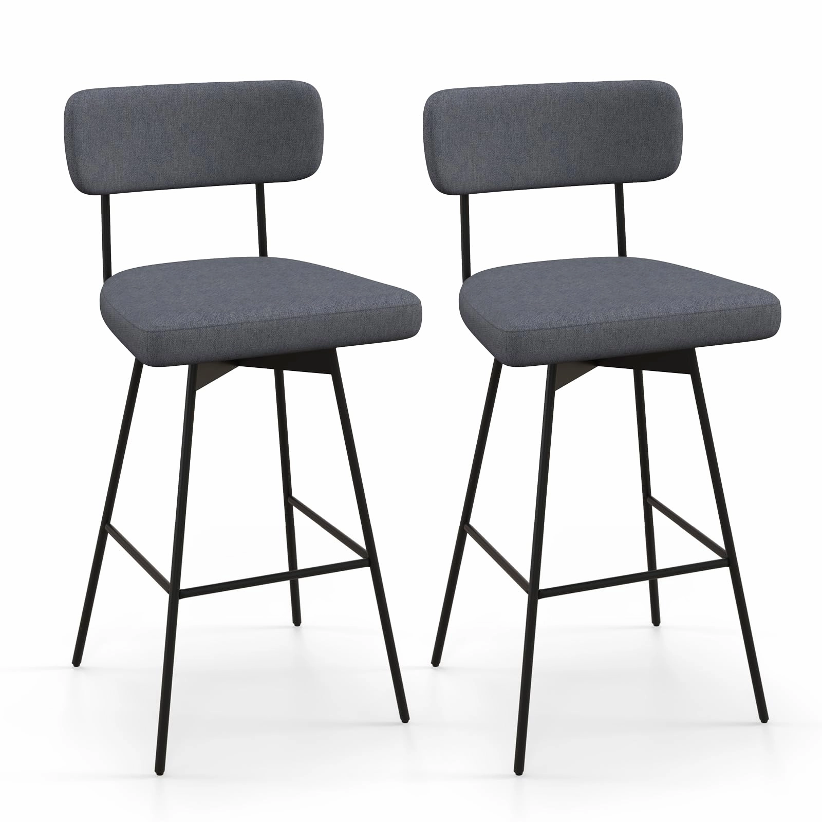 Giantex Swivel Bar Stools,  Upholstered Bar Height Bar Chairs w/Padded Seat & Backrest kitchen towel, placemats
