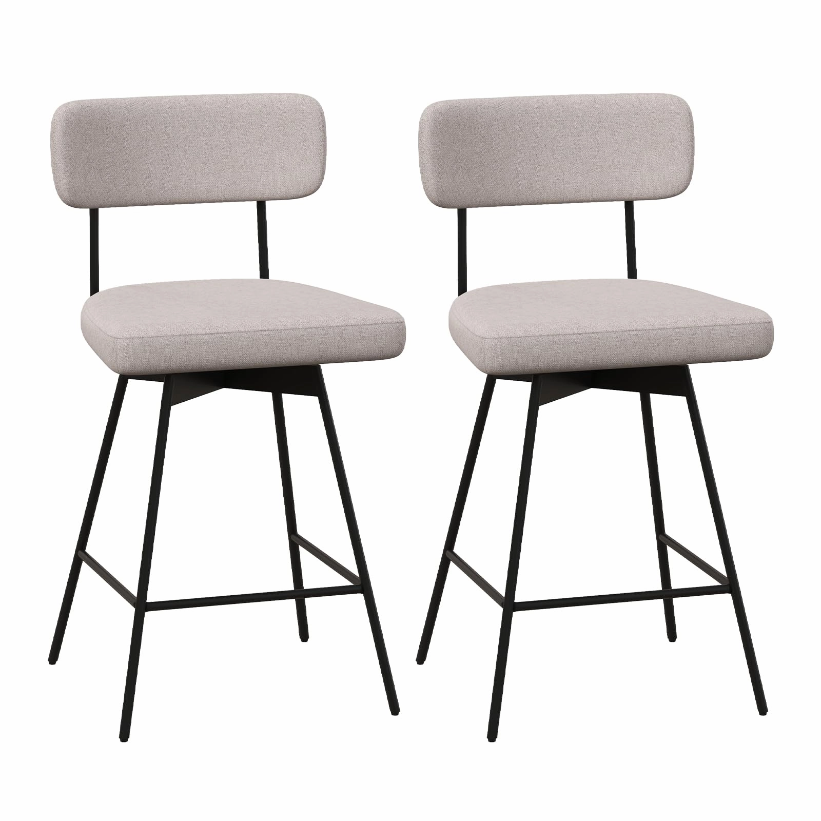 Giantex Swivel Bar Stools,  Upholstered Bar Height Bar Chairs w/Padded Seat & Backrest