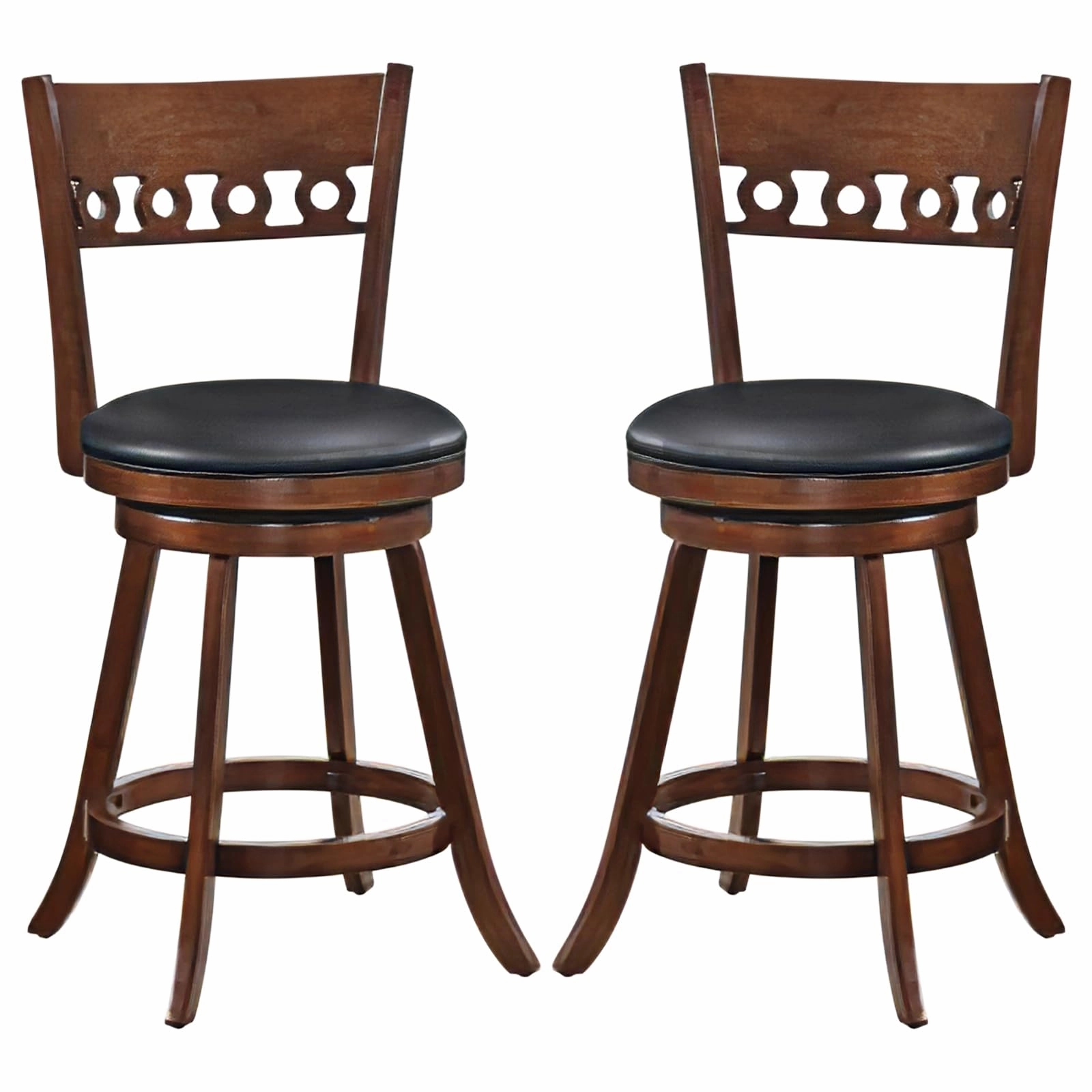 Giantex Swivel Bar Stools, Counter Height Bar Chairs with Back
