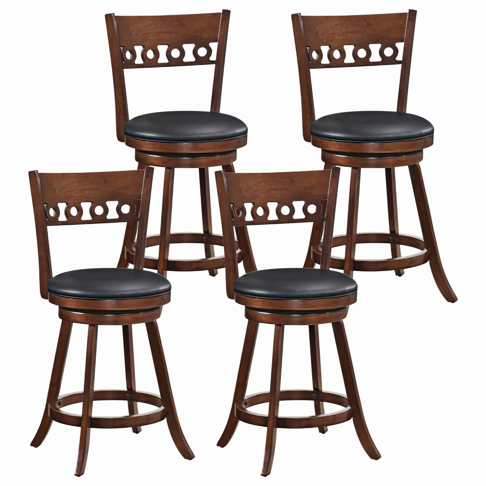 Giantex Swivel Bar Stools, Counter Height Bar Chairs with Back