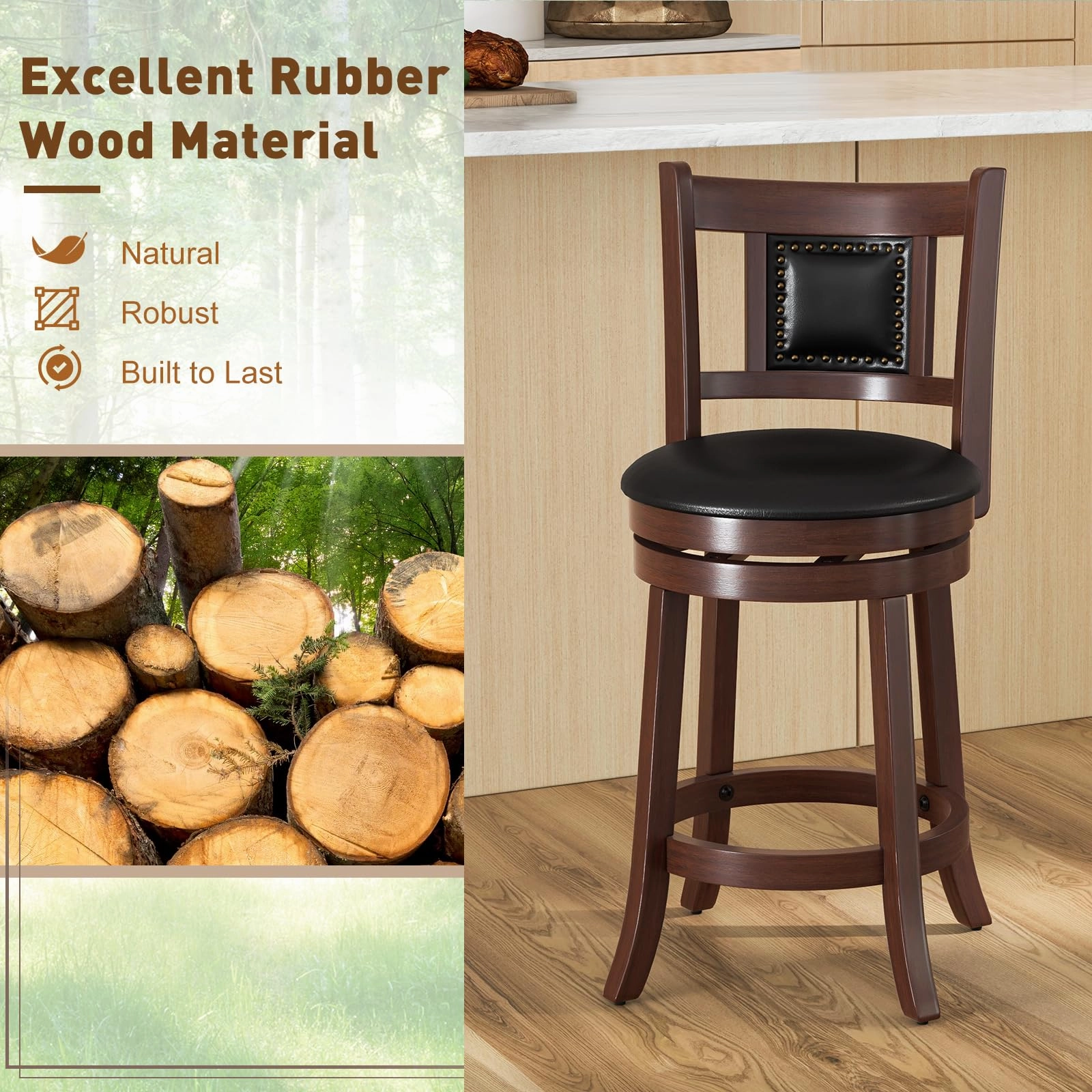 Giantex Swivel Bar Stools Set