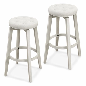 Giantex Swivel Bar Stools Set of 2, 30" Bar Height Stools w/Tufted Seat & Rubber Wood Frame kitchen towel, placemats