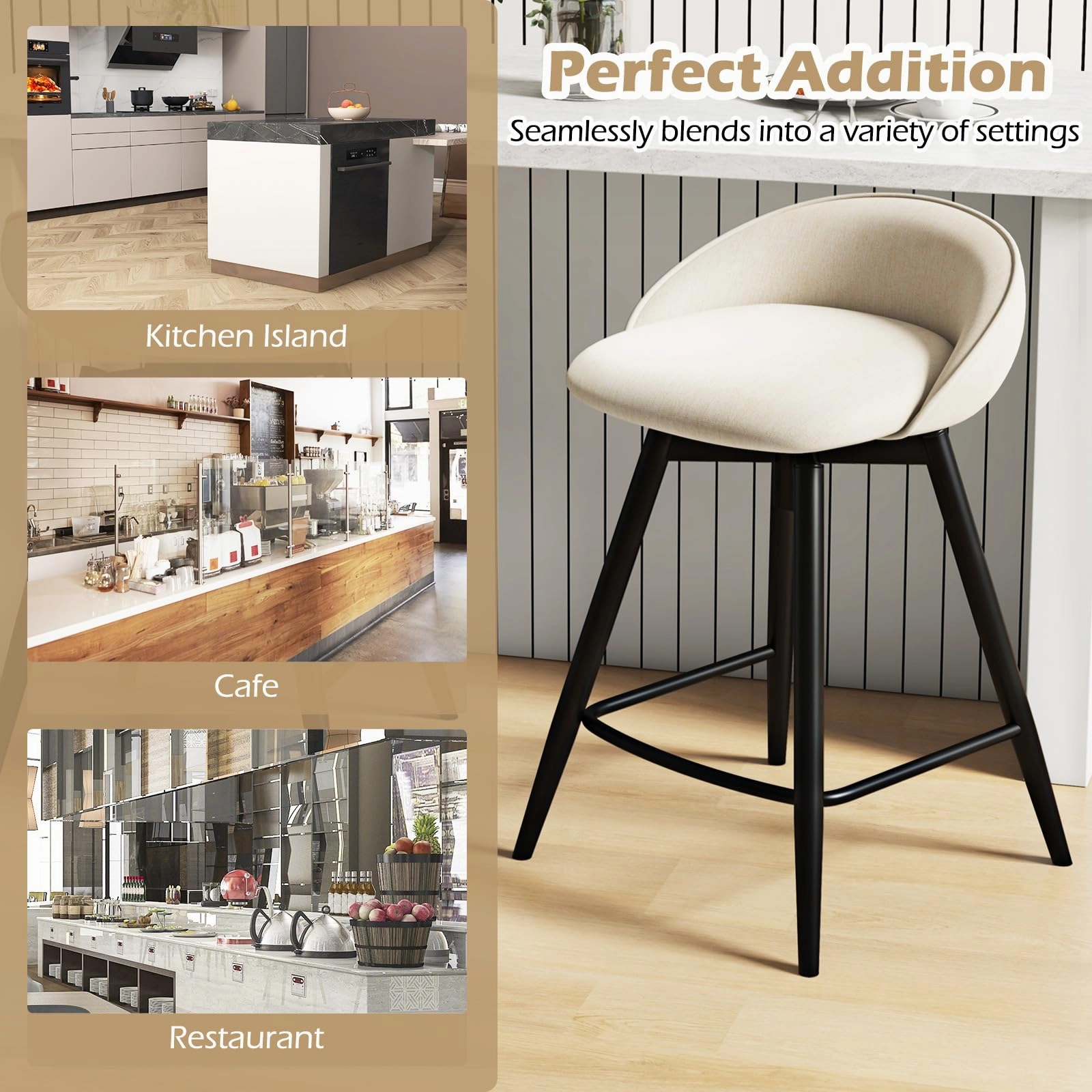Giantex Swivel Bar Stools Set of 2/4 25" Counter Height Bar Chairs