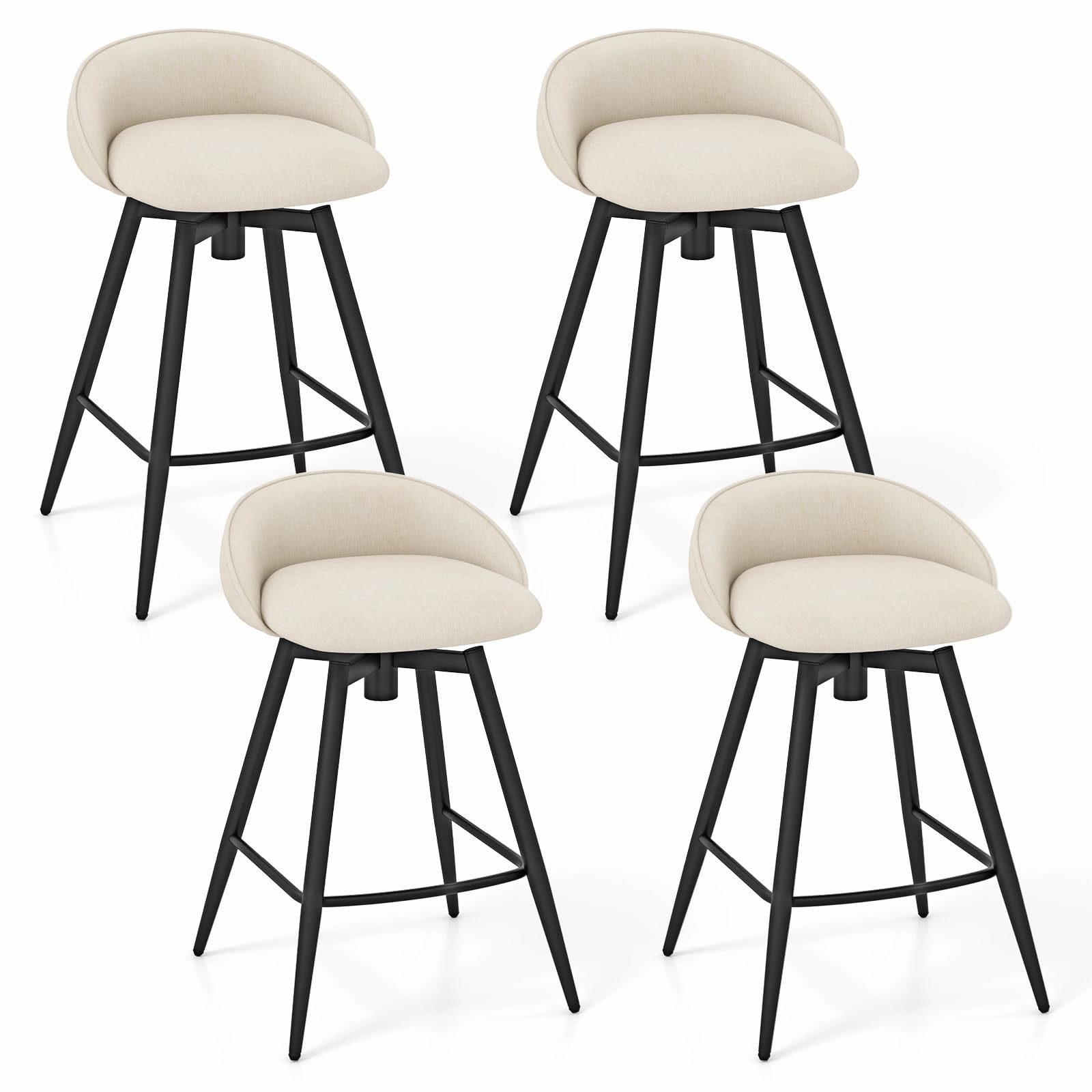 Giantex Swivel Bar Stools Set of 2/4 25" Counter Height Bar Chairs