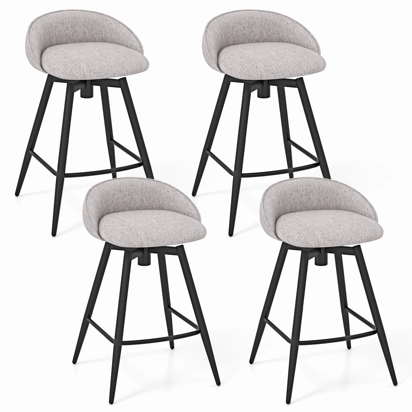 Giantex Swivel Bar Stools Set of 2/4 25" Counter Height Bar Chairs