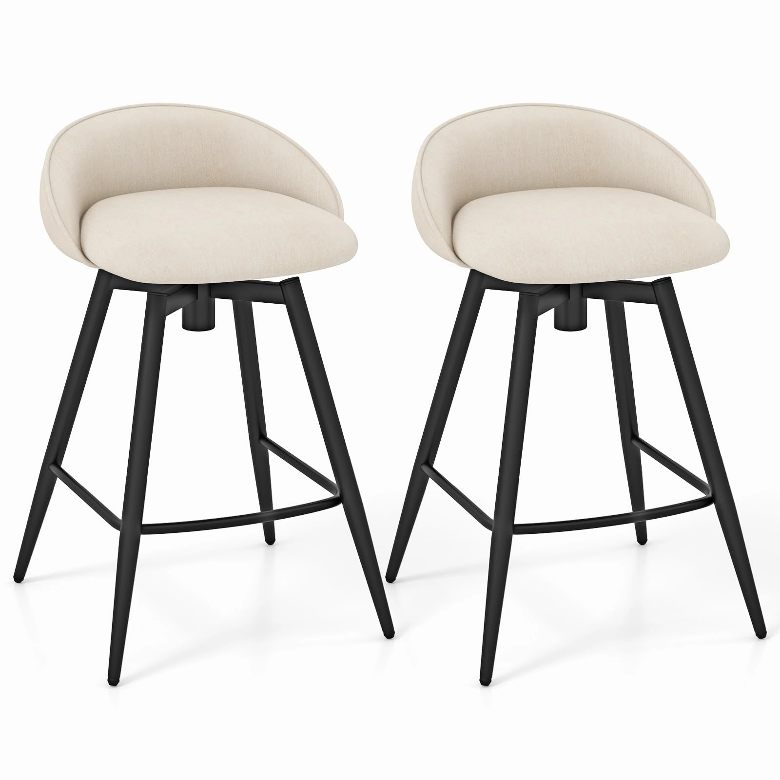 Giantex Swivel Bar Stools Set of 2/4 25" Counter Height Bar Chairs kitchen towel, placemats