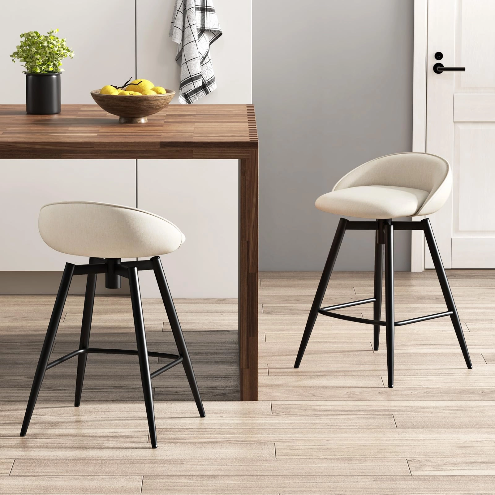 Giantex Swivel Bar Stools Set of 2/4 25" Counter Height Bar Chairs