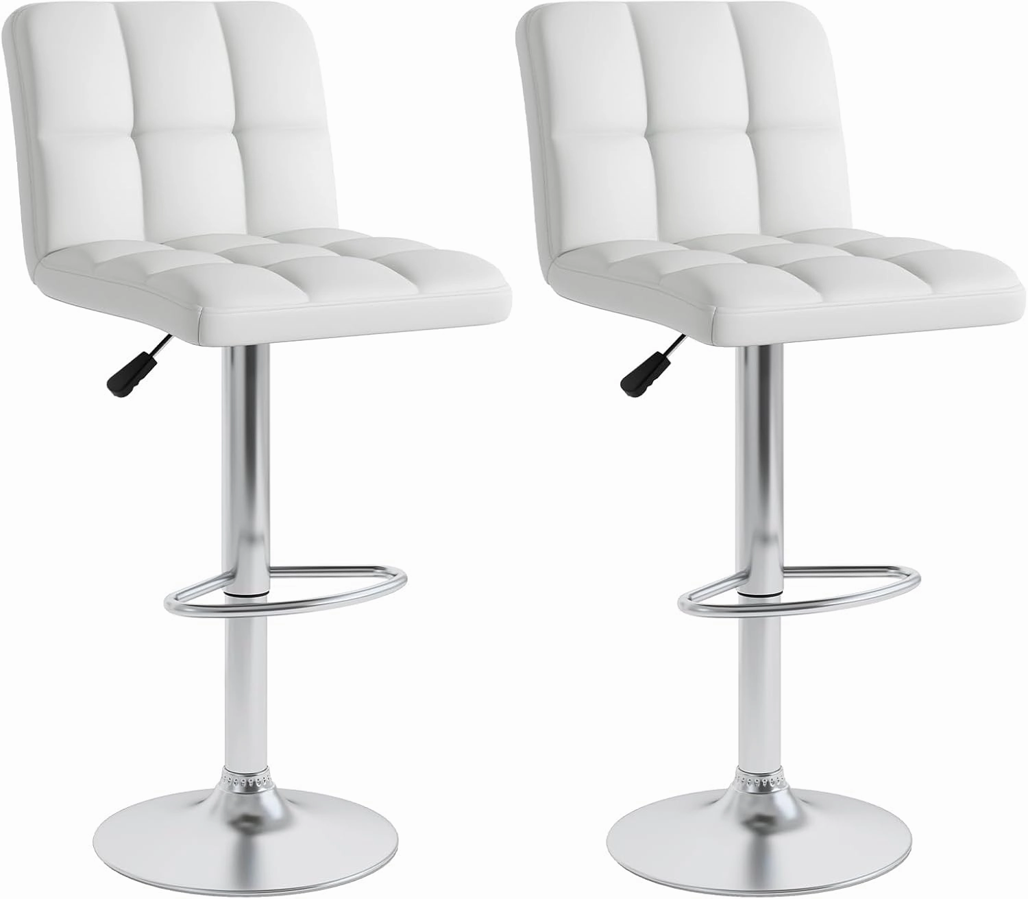 Giantex Swivel Bar Stools Set of 2/4, Upholstered Counter Height Bar Chairs with Back