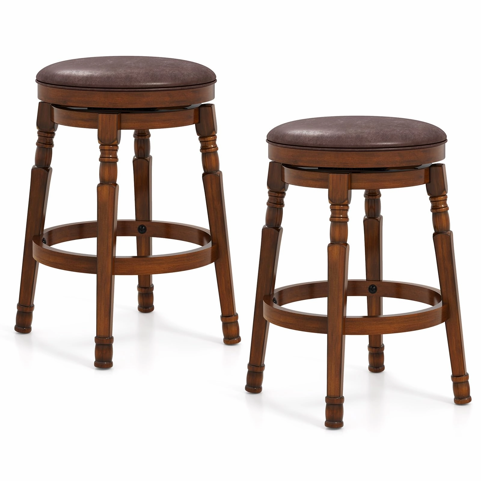 Giantex Swivel Bar Stools Set with Faux Leather Padded Seat kitchen towel, placemats