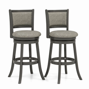 Giantex Swivel Counter Height Bar Stools Set of2/ 4, Upholstered Vintage Barstools w/Back kitchen towel, placemats