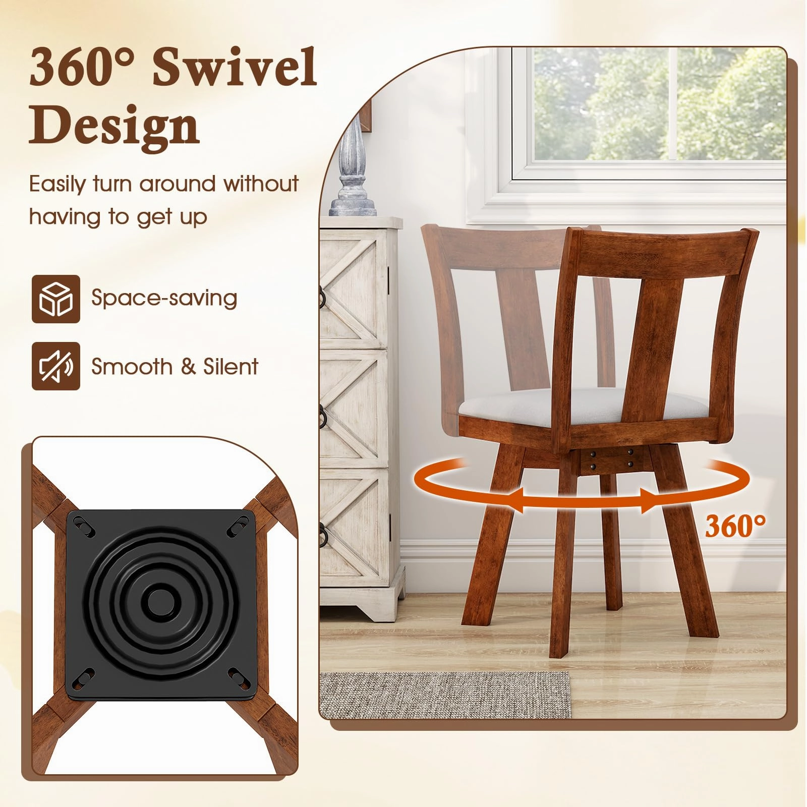 Giantex Swivel Dining Chairs Set of 2/4
