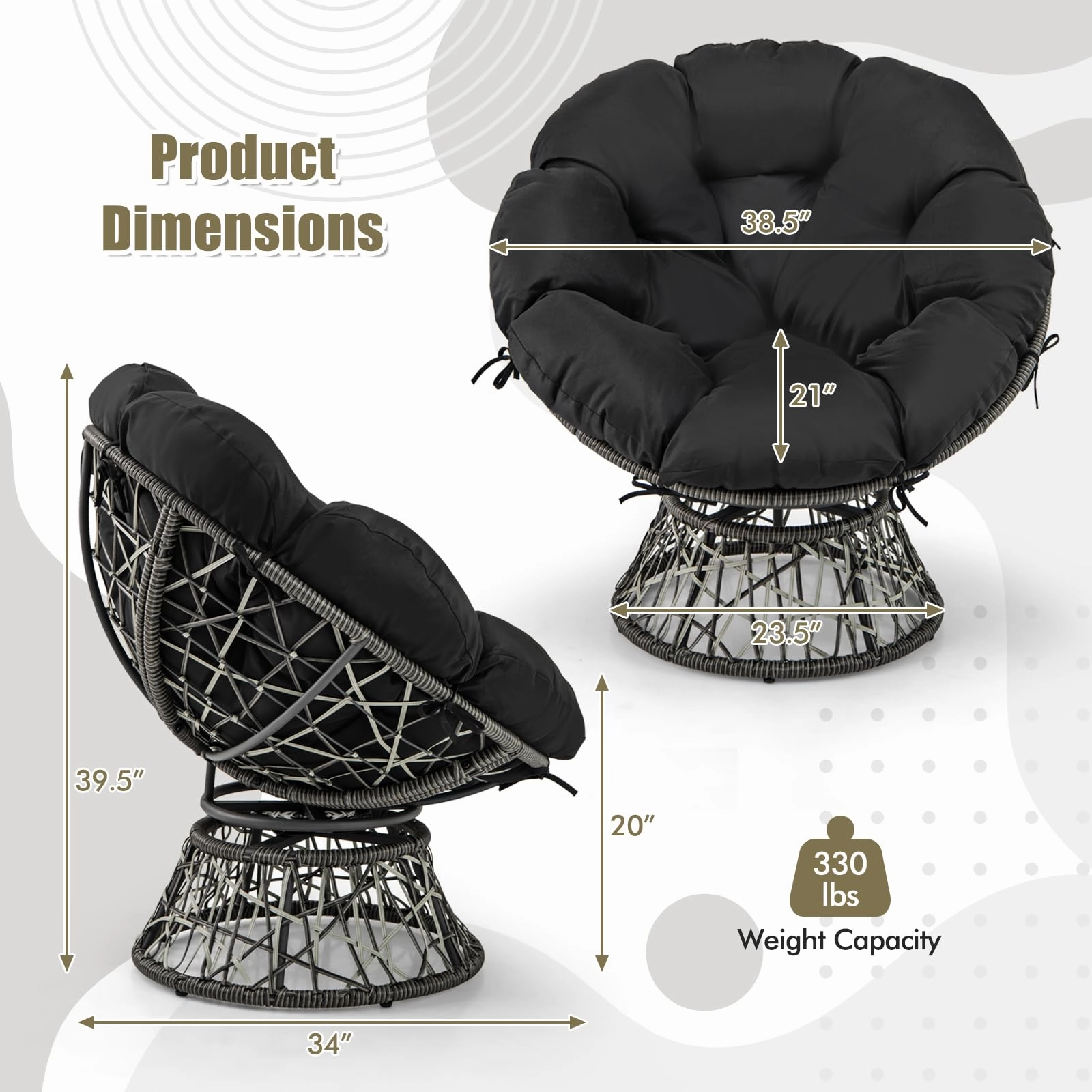 Giantex Swivel Oversized Living Room Chair