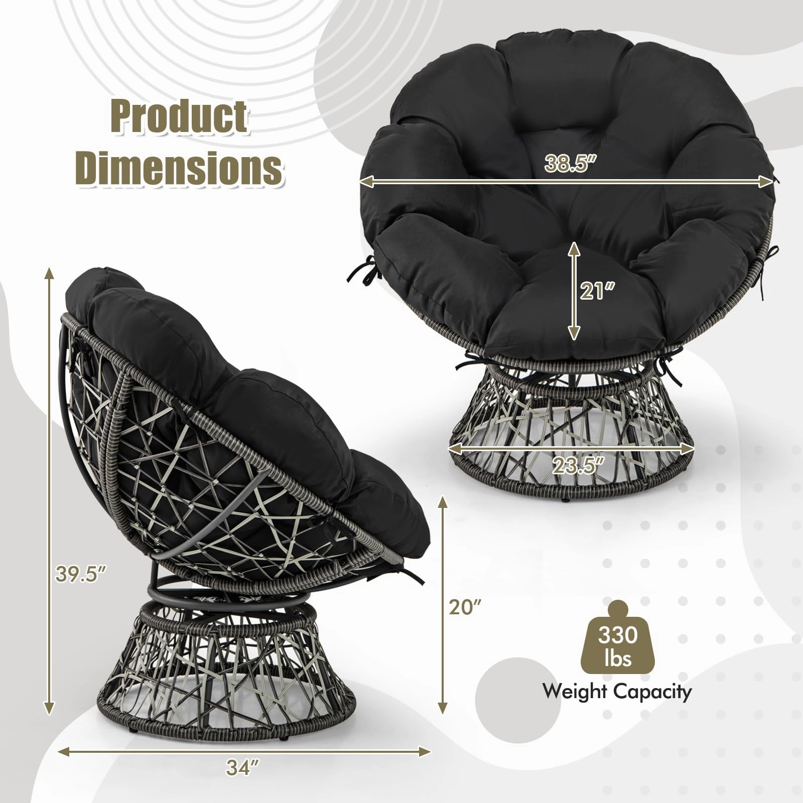 Giantex Swivel Oversized Living Room Chair