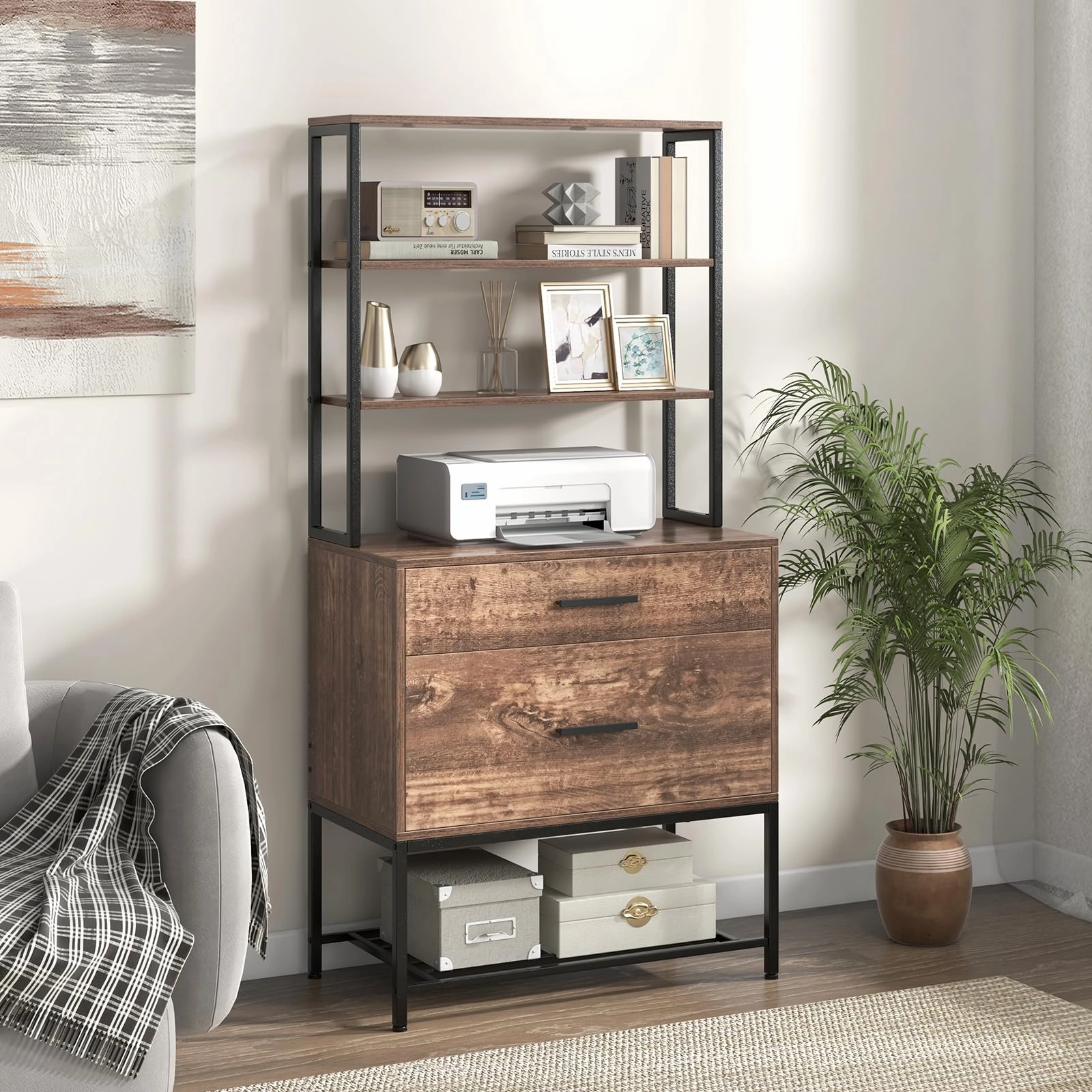 Giantex Tall 2-Drawer File Cabinet - Filing Cabinet