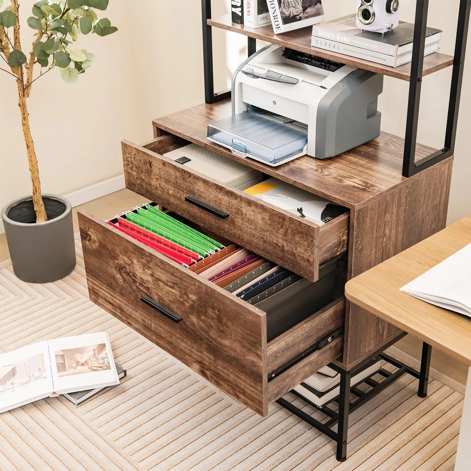 Giantex Tall 2-Drawer File Cabinet - Filing Cabinet