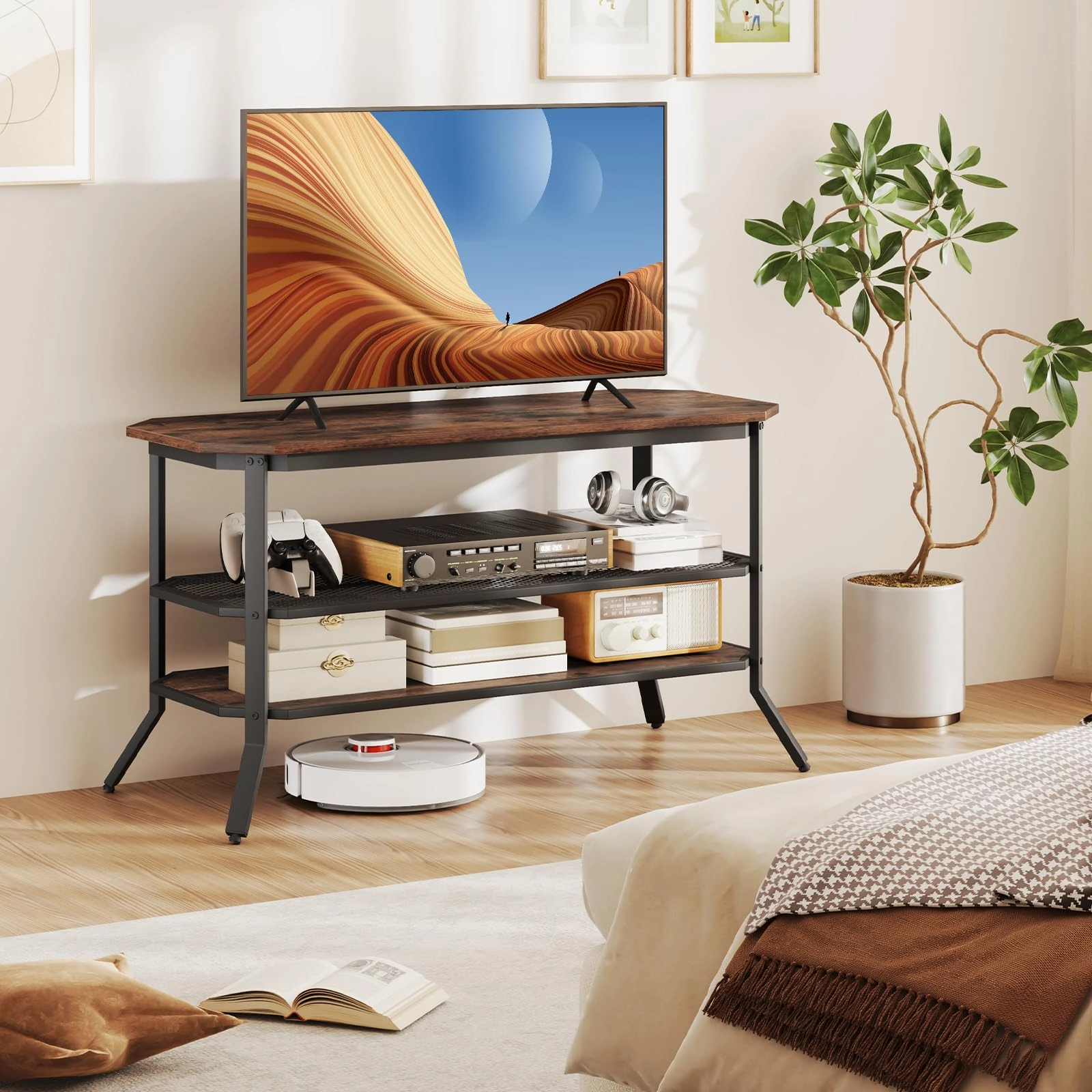 Giantex TV Stand 3 Tier Industrial Entertainment Center