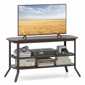 Giantex TV Stand 3 Tier Industrial Entertainment Center throw pillow, fuzzy blanket