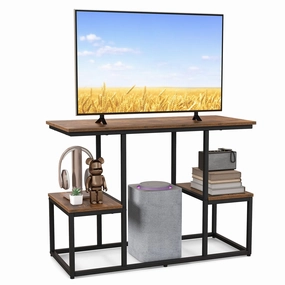 Giantex TV Stand for 50-Inches TVs - Industrial Sofa Table with Open Storage Shelves, 2-Tier Display Rack doormat, welcome mat