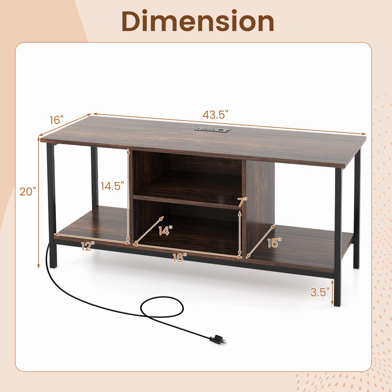 Giantex TV Stand for Bedroom, Entertainment Center for 50 Inch TV