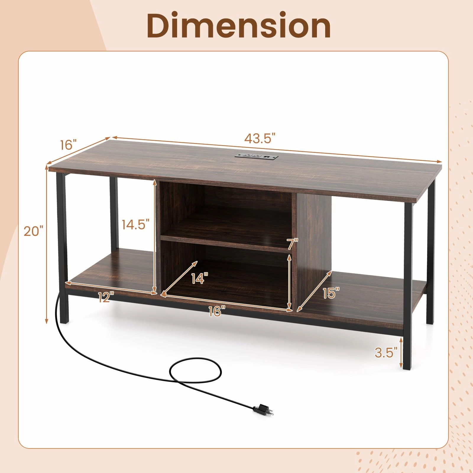 Giantex TV Stand for Bedroom, Entertainment Center for 50 Inch TV
