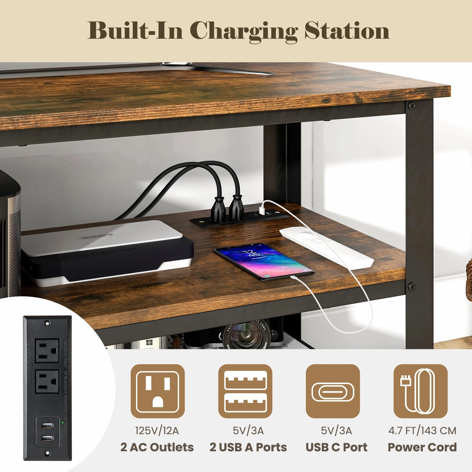 Giantex TV Stand for Bedroom, Entertainment Center for TVs up to 50