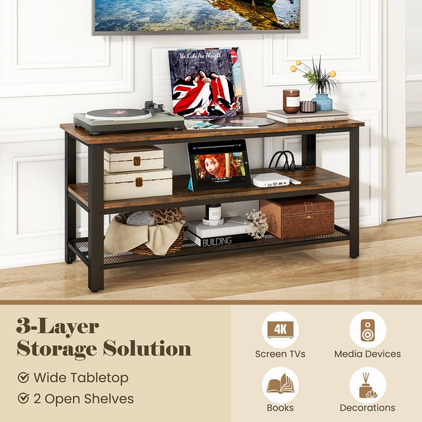 Giantex TV Stand for Bedroom, Entertainment Center for TVs up to 50