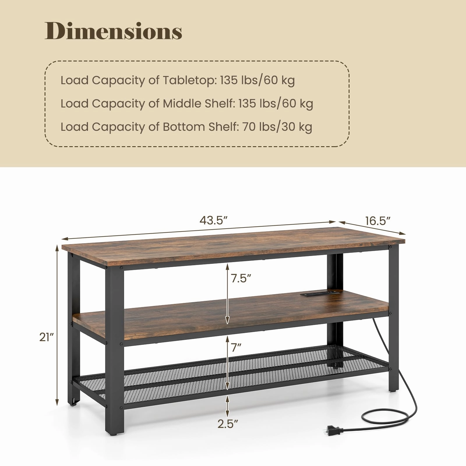 Giantex TV Stand for Bedroom, Entertainment Center for TVs up to 50