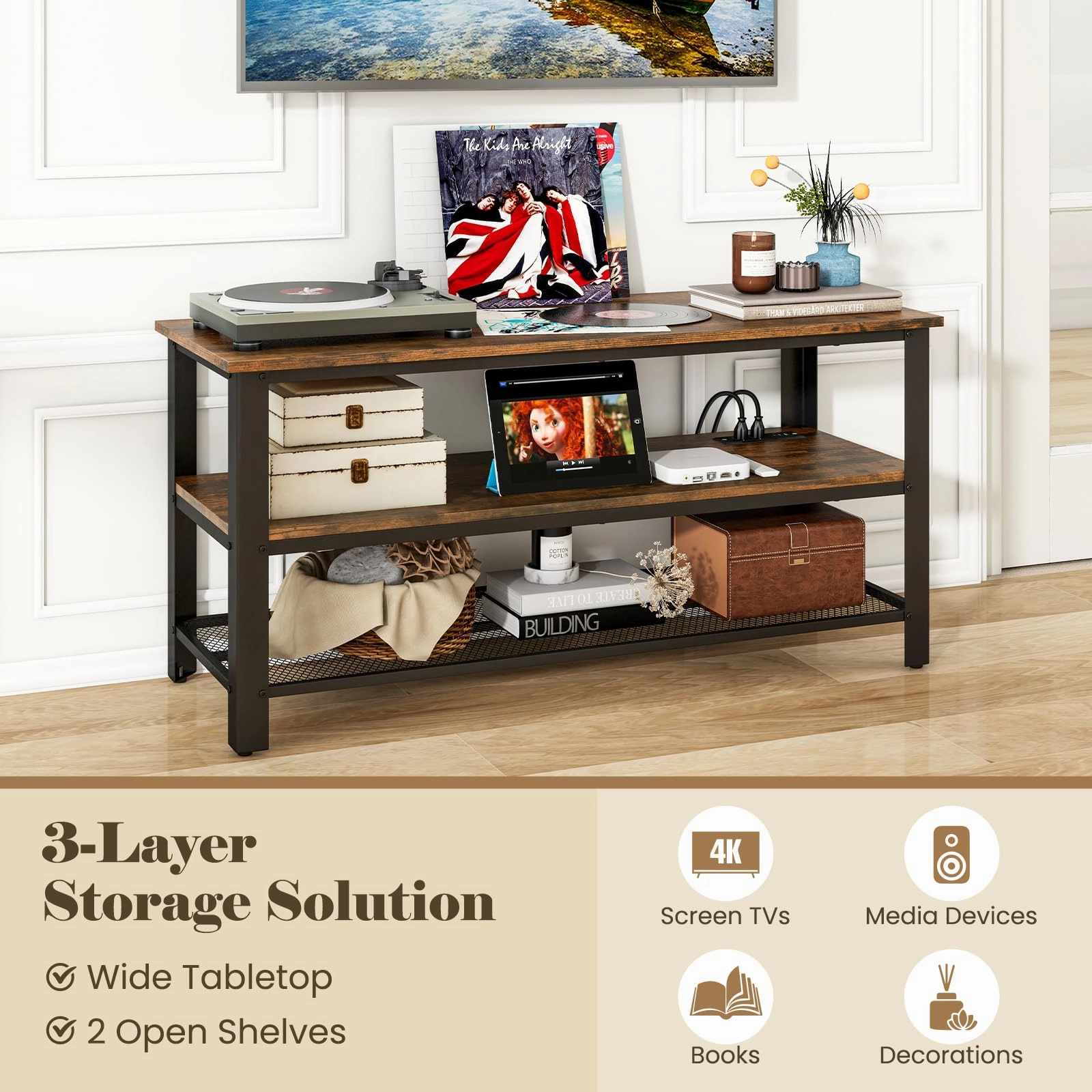 Giantex TV Stand for Bedroom, Entertainment Center for TVs up to 50