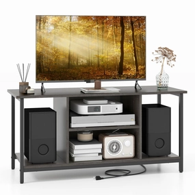 Giantex TV Stand for TV Up to 50 TVs, Entertainment Center with Charging Station, USB & Type C Ports doormat, welcome mat