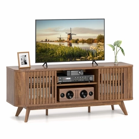 Giantex TV Stand for TVs Mid Century Modern Entertainment Center doormat, welcome mat