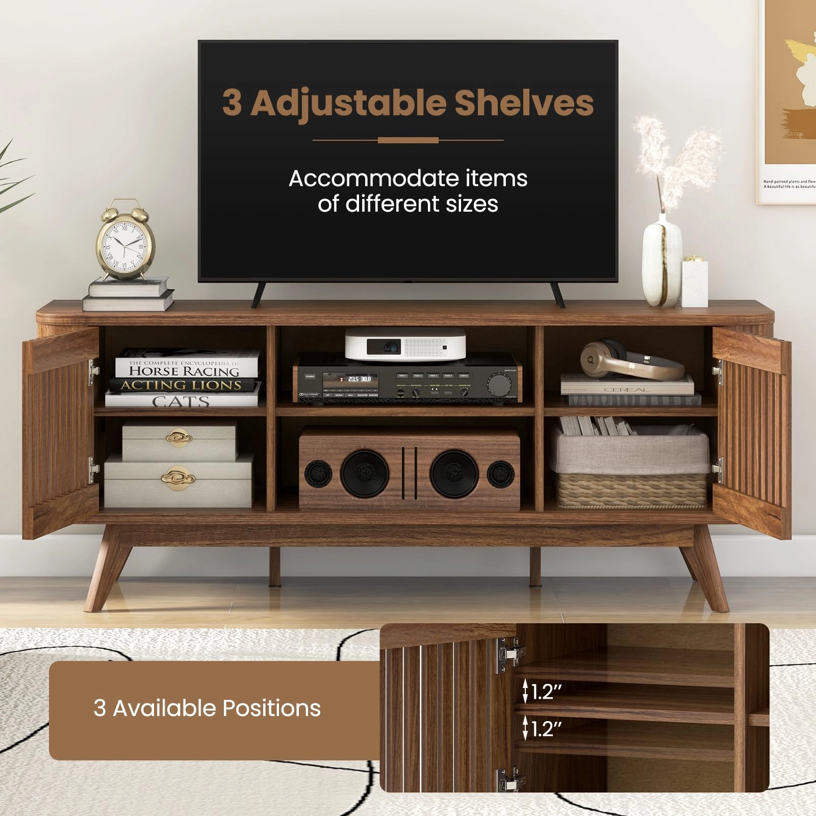 Giantex TV Stand for TVs Mid Century Modern Entertainment Center