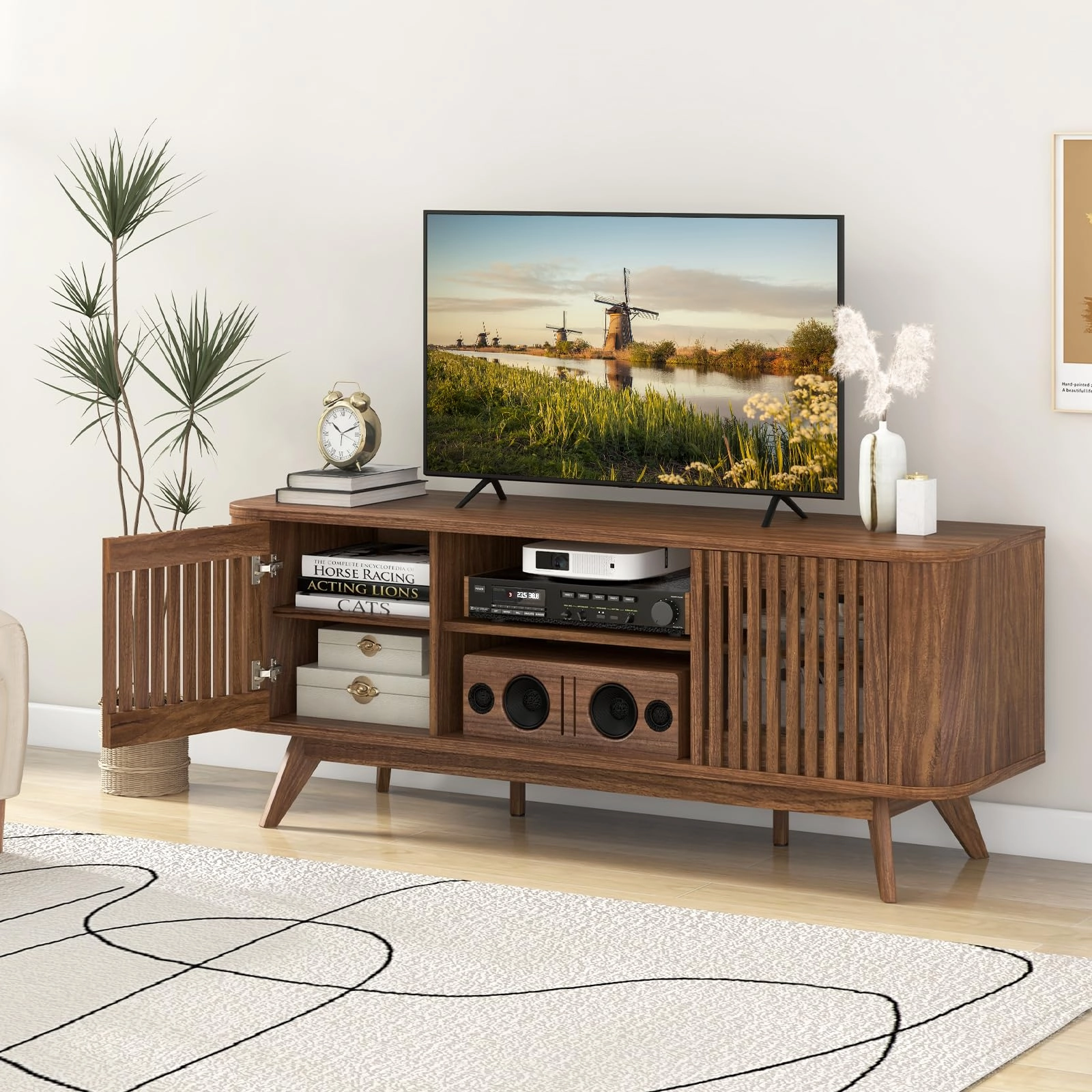 Giantex TV Stand for TVs Mid Century Modern Entertainment Center