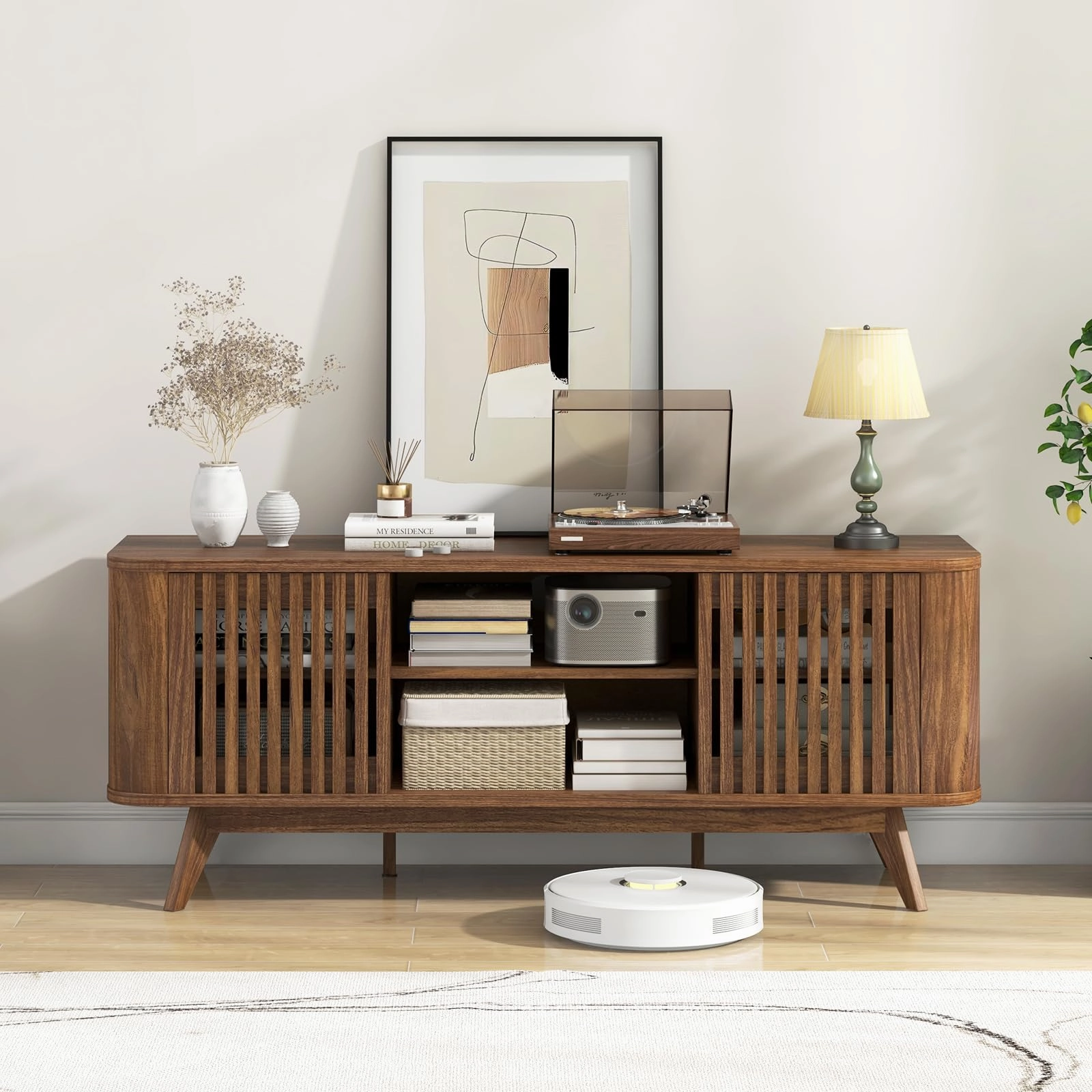Giantex TV Stand for TVs Mid Century Modern Entertainment Center