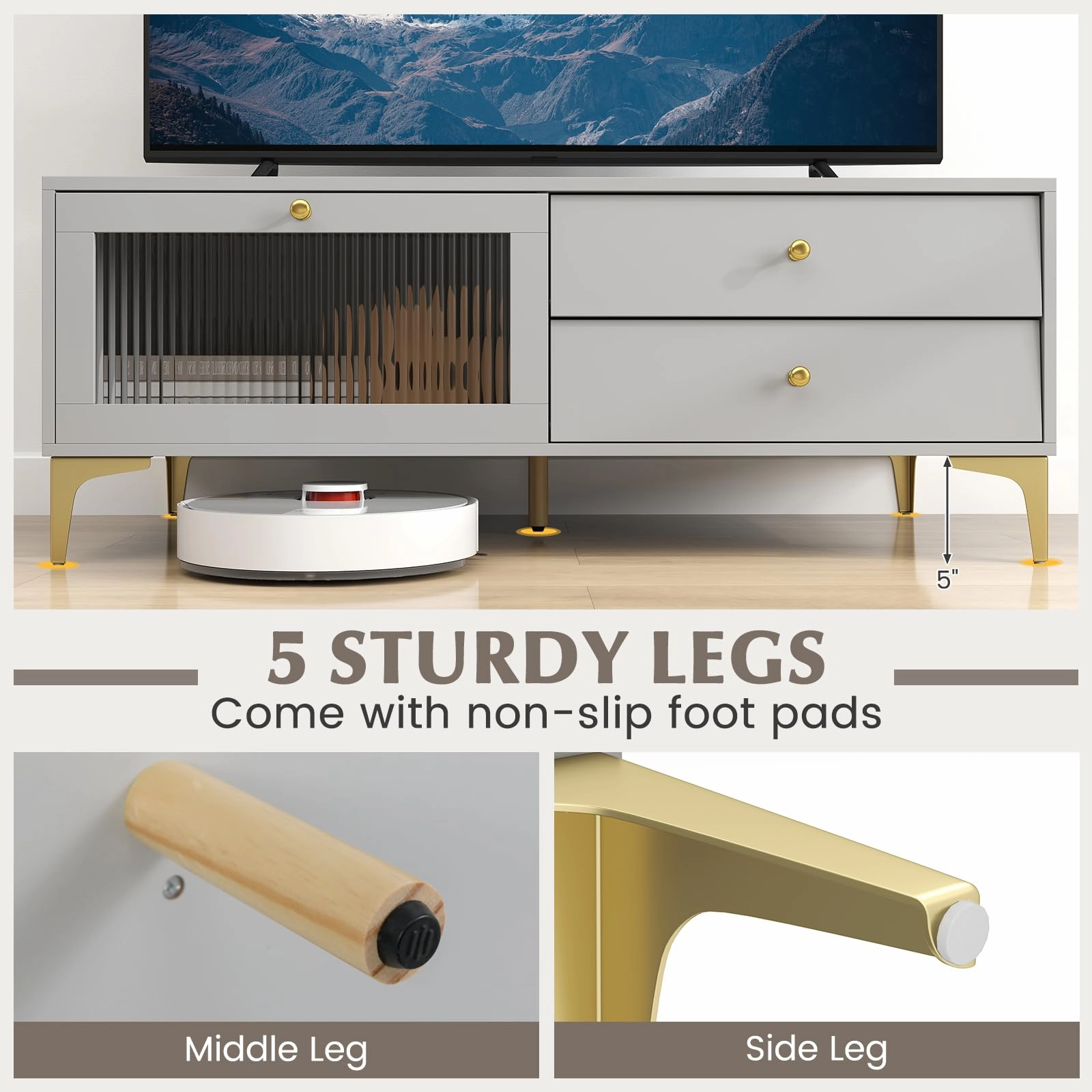 Giantex TV Stand for TVs up to 55, Entertainment Center with Storage Drawers