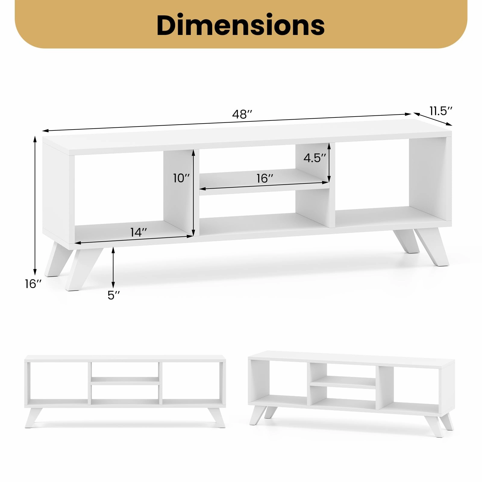 Giantex TV Stand for TVs up to 55", 4-Cubby Entertainment Center