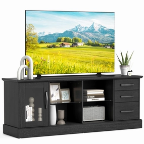 Giantex TV Stand for TVs up to 73, Entertainment Center w/Cable Management Holes, Drawers doormat, welcome mat