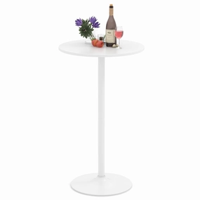 Giantex Two-in-one Bar Table with Detachable Pole, Metal Base, 24" Round Top, 40"/22" Two Convertible Height kitchen towel, placemats