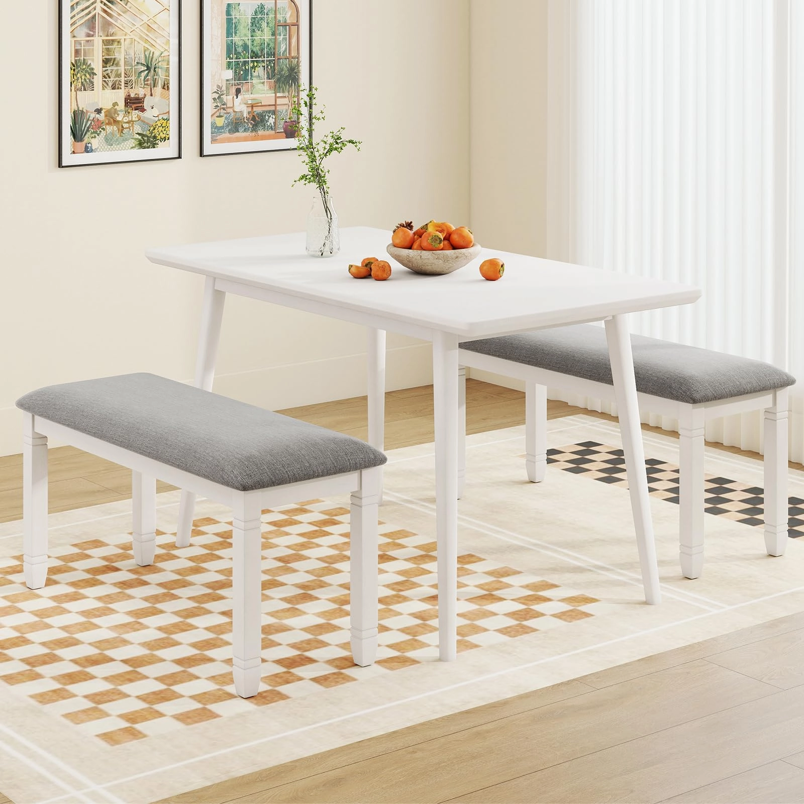 Giantex Upholstered Dining Bench with Padded Seat
