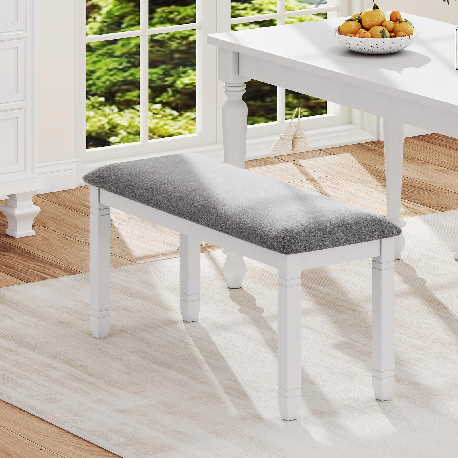 Giantex Upholstered Dining Bench with Padded Seat