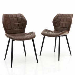 Giantex Upholstered Dining Chairs, Mid Century Retro Kitchen Chairs w/Padded Back & Seat kitchen towel, placemats