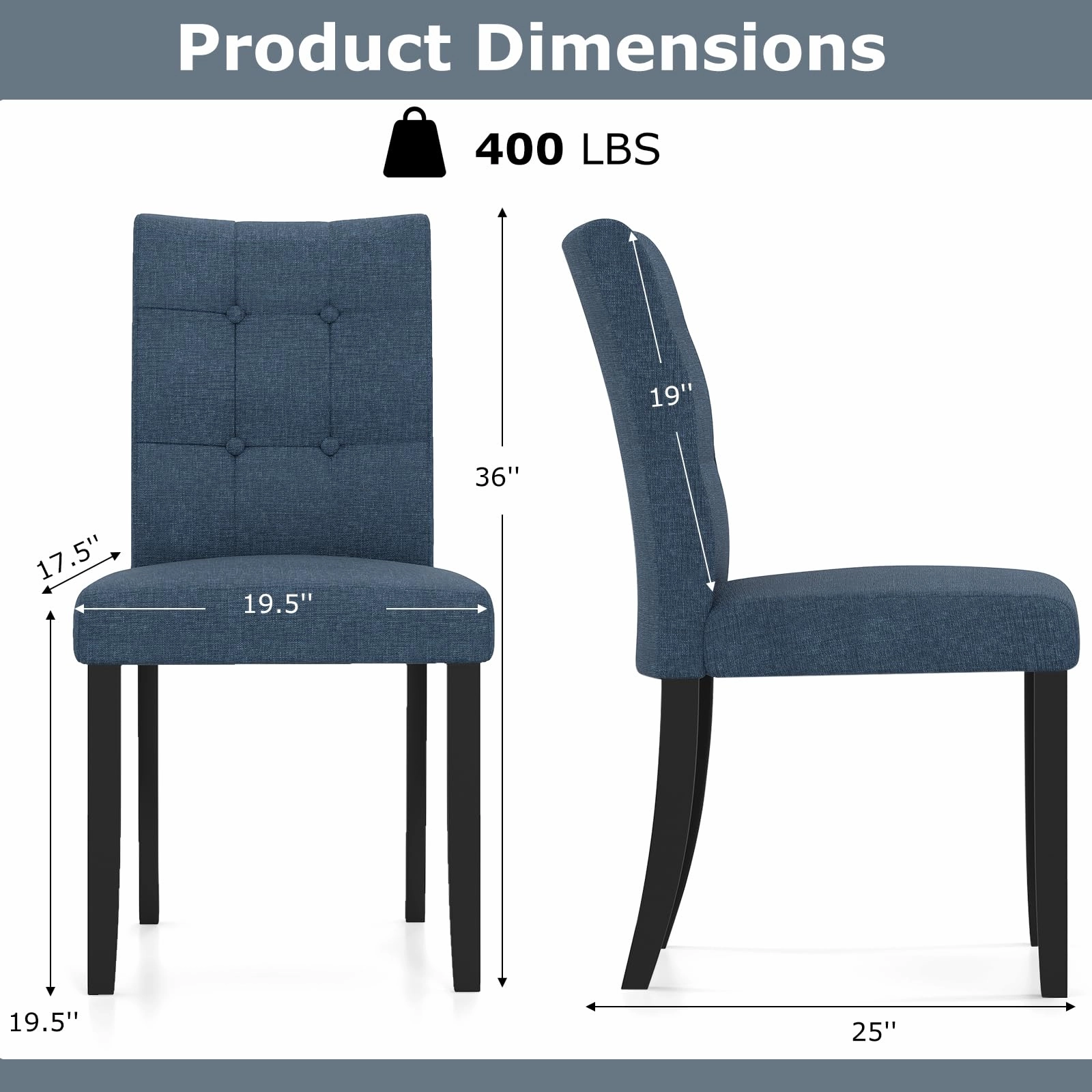 Giantex Upholstered Dining Chairs Set for Restaurant