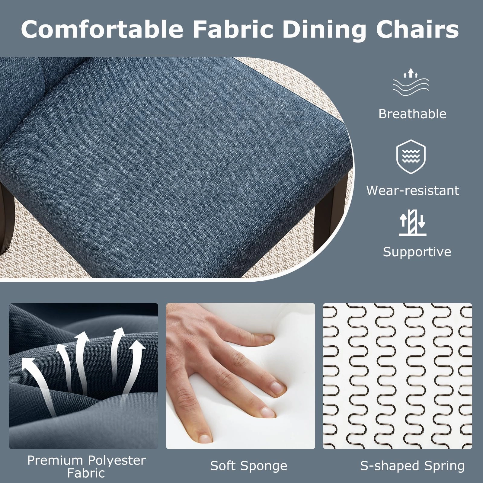 Giantex Upholstered Dining Chairs Set for Restaurant