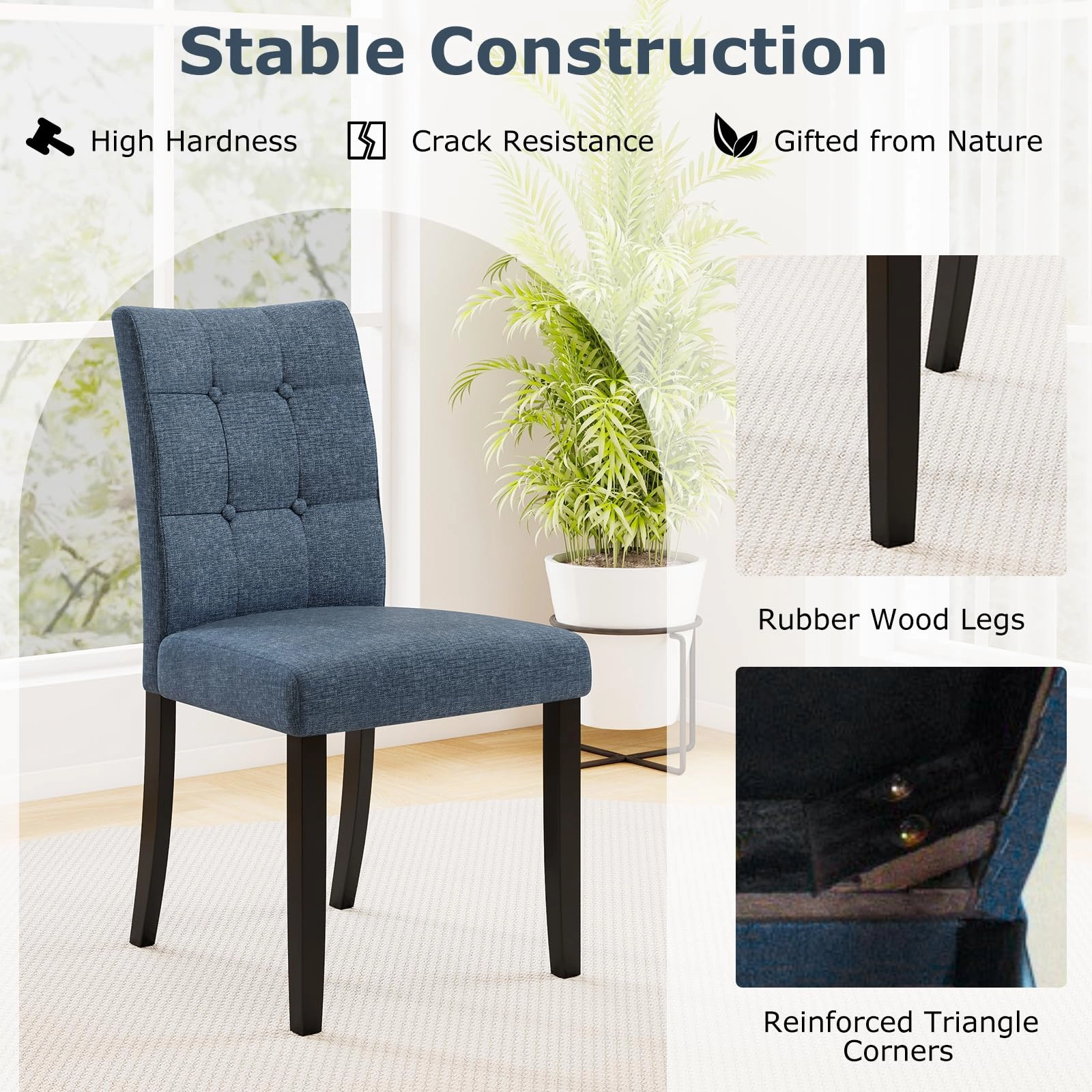 Giantex Upholstered Dining Chairs Set for Restaurant