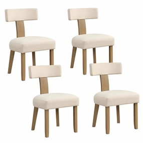 Giantex Upholstered Dining Chairs Set, Mid Century Modern Kitchen Chairs w/Curved Backrest & Rubber Wood Legs kitchen towel, placemats