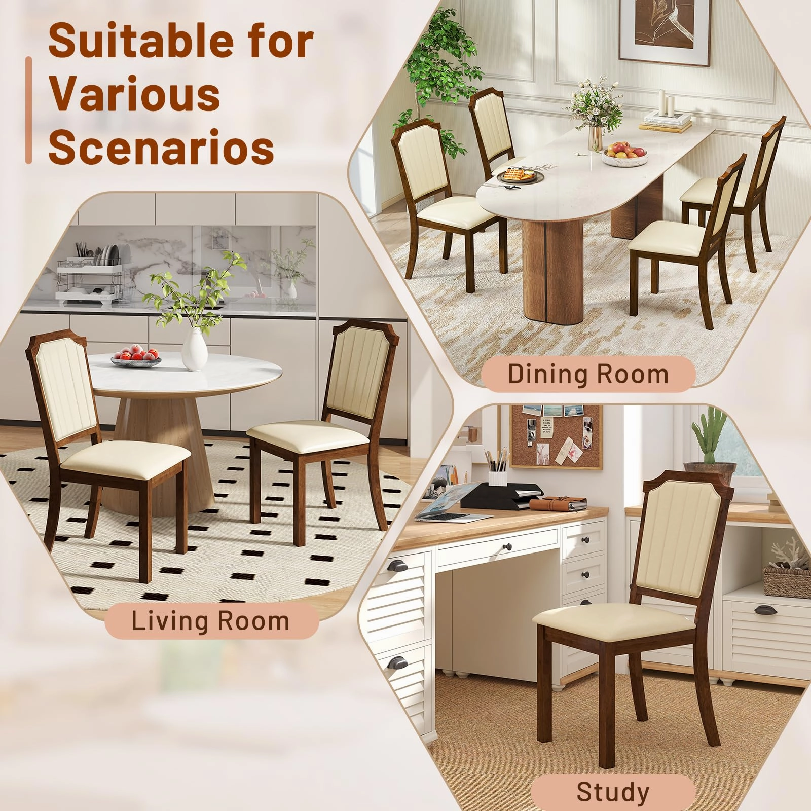 Giantex Upholstered Dining Chairs Set of 2/4