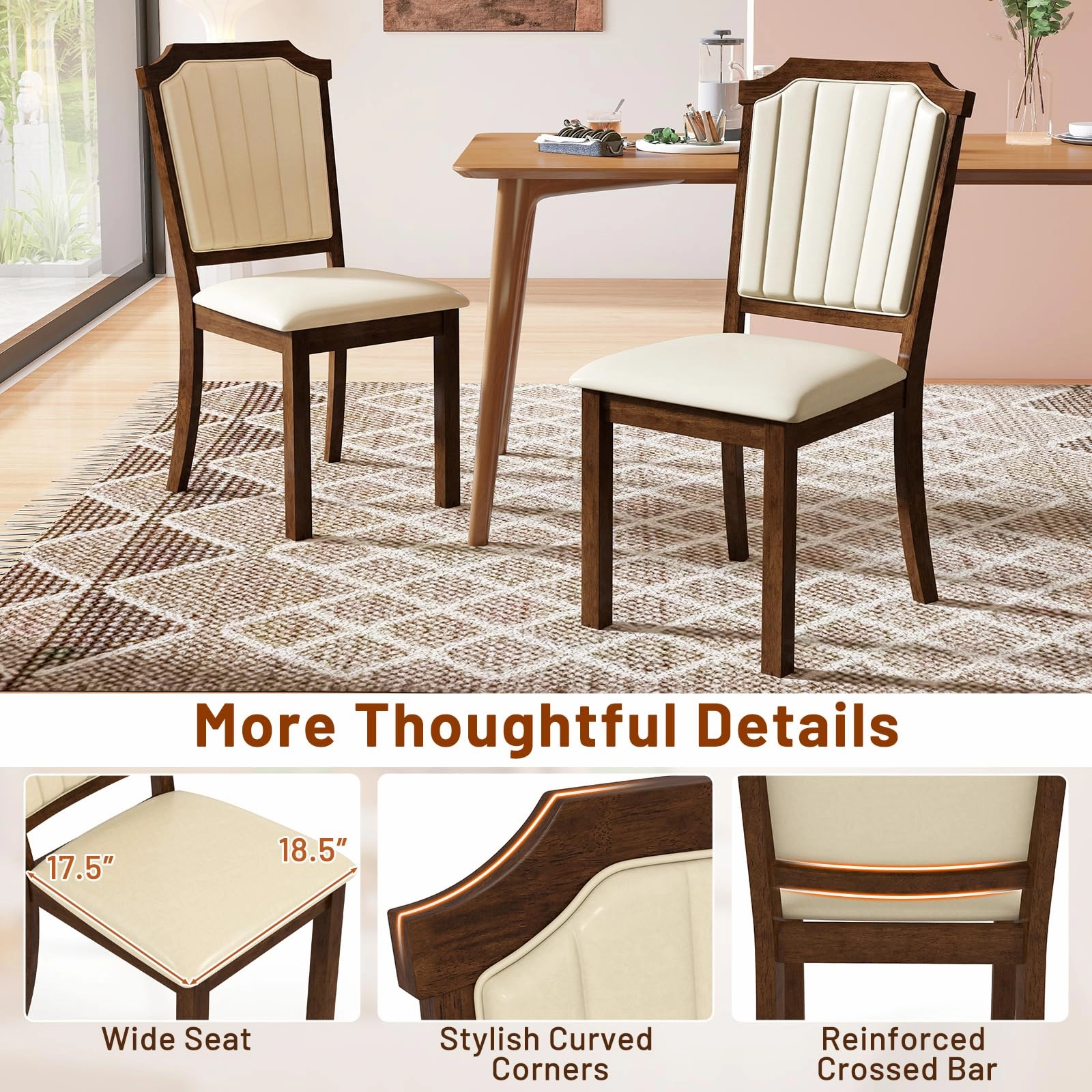 Giantex Upholstered Dining Chairs Set of 2/4