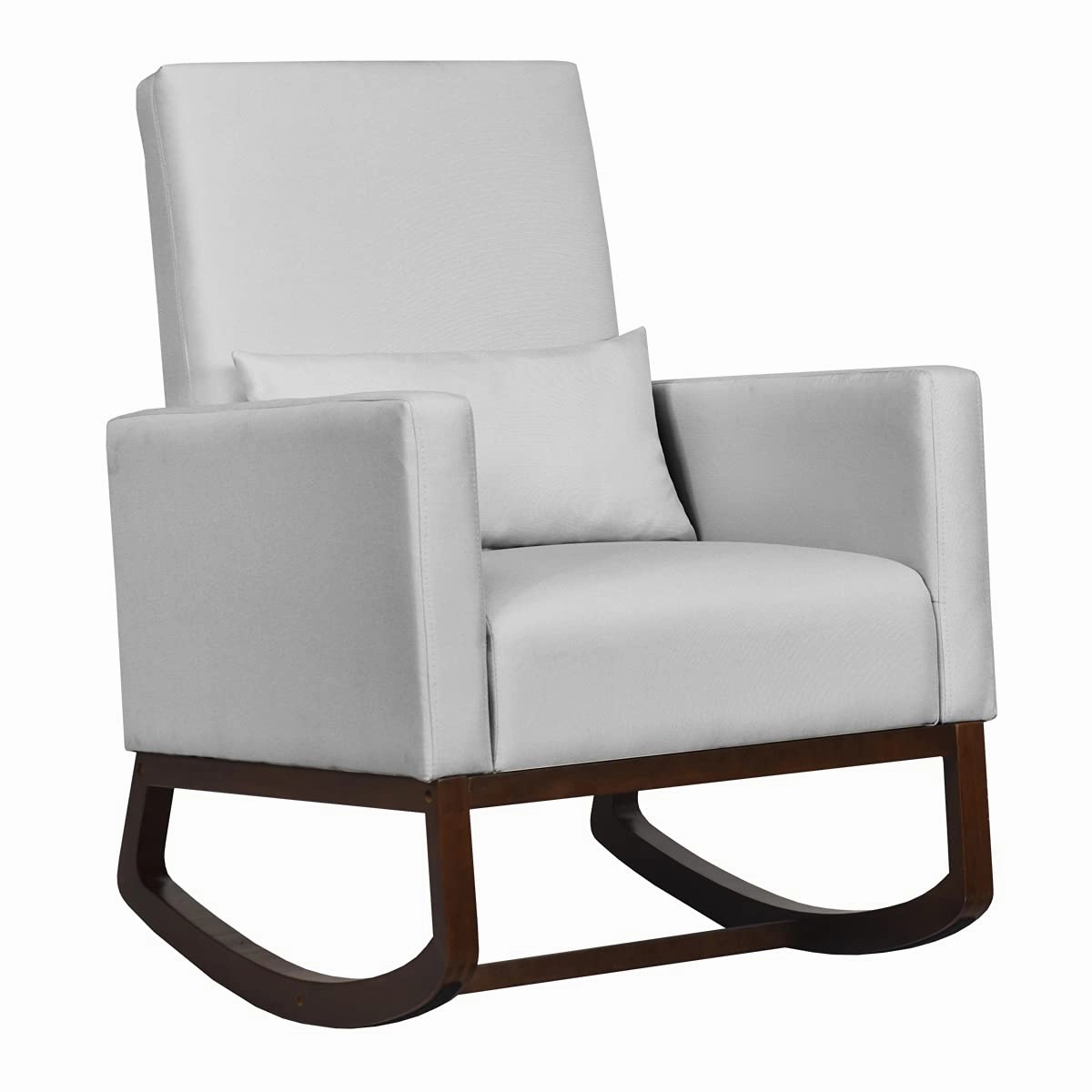 Giantex Upholstered Rocking Chair, Modern High Back Armchair
